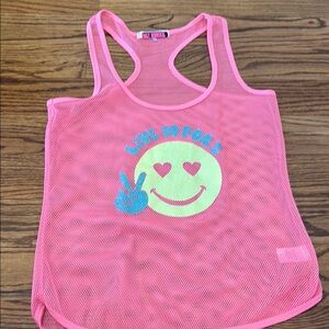 Pink Mesh Kids Tank Top Sz XL